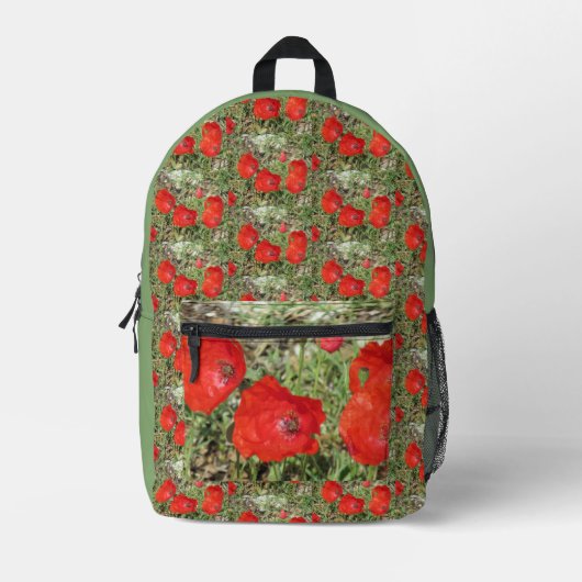 Sac À Dos Imprimé Corfou Red Poppies (Recto)