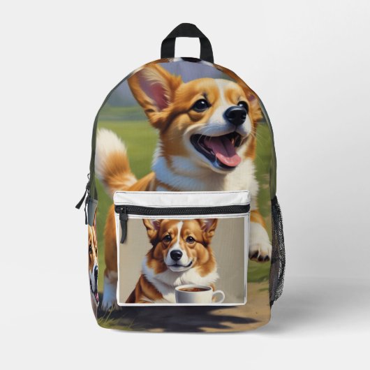 Sac À Dos Imprimé Corgi (Recto)
