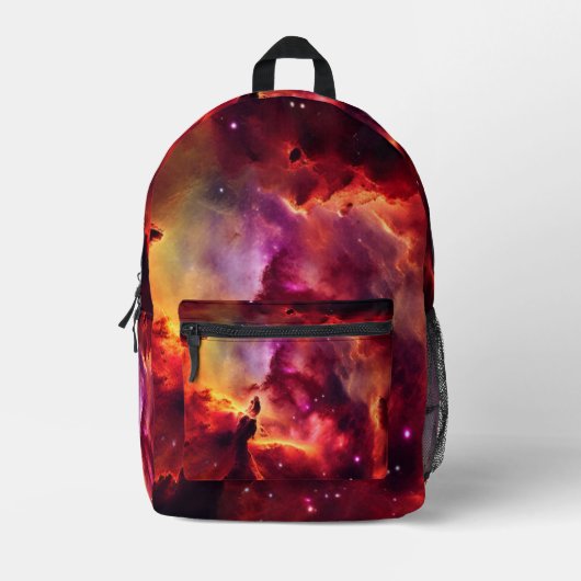 Sac À Dos Imprimé Cosmos Espace Ciel Nébuleuse Rouge (Recto)