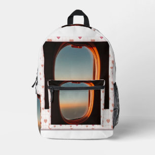 Sac À Dos Imprimé Coucher de soleil à la fenêtre de l'avion Amour –