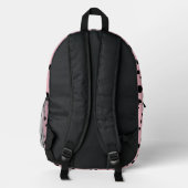 Sac À Dos Imprimé Couleur rose émeraude esthétique - Nom initial (Verso)
