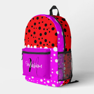 Sac À Dos Imprimé Couleur rose et rouge esthétique - Joli nom Monogr