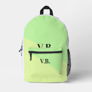 Sac À Dos Imprimé Couleur unie simple ajouter un nom texte monogramm