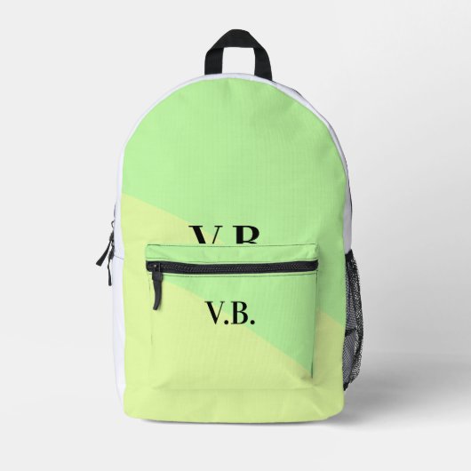 Sac À Dos Imprimé Couleur unie simple ajouter un nom texte monogramm (Recto)