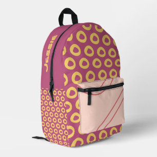 Sac À Dos Imprimé Couleurs amusantes rose/jaune personnalisées