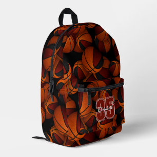 Sac À Dos Imprimé Couleurs de l'équipe de basket-ball noir bordeaux