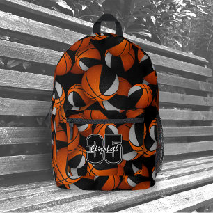 Sac À Dos Imprimé Couleurs de l'équipe de basketball gris noir avec 