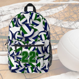 Sac À Dos Imprimé couleurs de l'équipe de volley-ball bleu vert équi