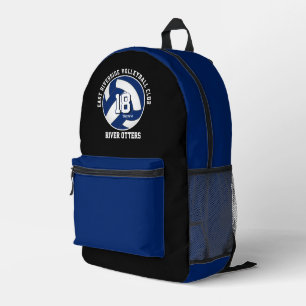 Sac À Dos Imprimé couleurs de l'équipe de volley-ball bleue nom de l