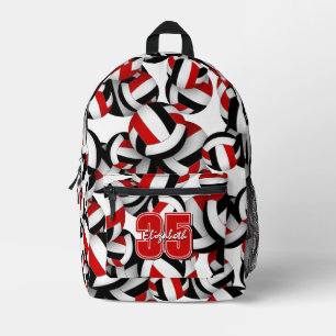 Sac À Dos Imprimé Couleurs de l'équipe de volley-ball rouge noir fil