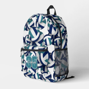 Sac À Dos Imprimé couleurs de l'équipe de volley-ball sarcelle marin