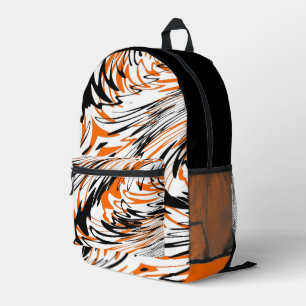 Sac À Dos Imprimé Couleurs du Bengale Orange et lignes noires