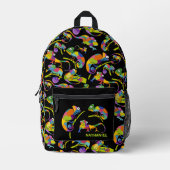 Sac À Dos Imprimé Couleurs vives, Noir (Recto)