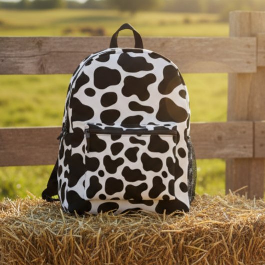 Sac À Dos Imprimé Cow print backpack, Black and white cow backpack