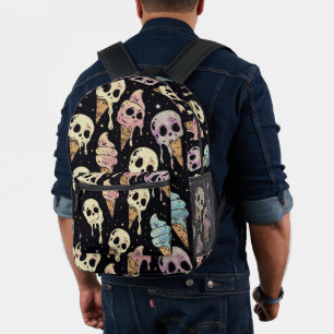 Sac À Dos Imprimé Crâne d'été Goth Skuls Crème de glace Éffrayant