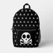 Sac À Dos Imprimé crâne effrayant sur fond noir (Recto)