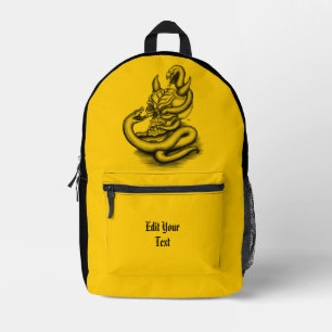 Sac À Dos Imprimé Crâne - Tête diabolique avec serpent