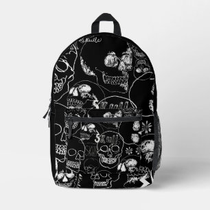 Sac À Dos Imprimé Crânes de carnet de croquis blancs