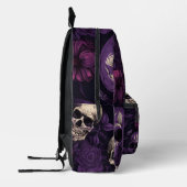 Sac À Dos Imprimé Crânes violet noir floral (Gauche)