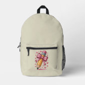 Sac À Dos Imprimé Crayon Coquette Arc Prof Appreciation École (Recto)