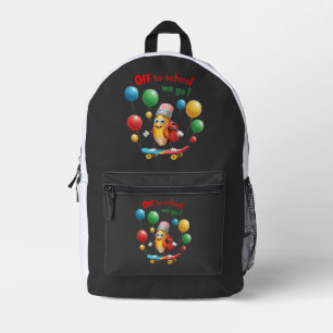 Sac À Dos Imprimé Crayon Mignon sur Skateboard Amusant Retour à l'