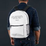 Sac À Dos Imprimé Créez votre propre devis<br><div class="desc">Créez votre propre devis personnalisé. Caractéristiques minimaliste typographie de machine à écrire.</div>