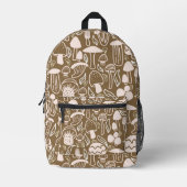 Sac À Dos Imprimé Crème Brown aux champignons (Recto)