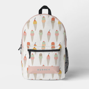Sac À Dos Imprimé Crème de glace colorée coupée Motif rose