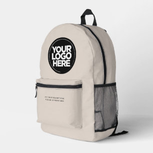 Sac À Dos Imprimé Crème Logo et texte personnalisés