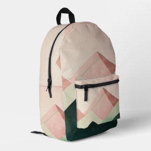 Sac À Dos Imprimé Crête Pastel – Paysage de Montagne Géométrique #1