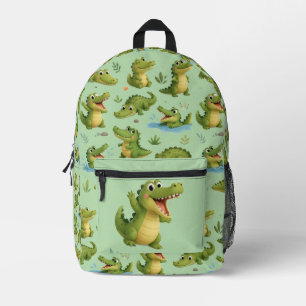 Sac À Dos Imprimé Crocodile vert imprimé en 3D
