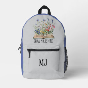 Sac À Dos Imprimé Croyez votre esprit Livre Floral Citation Inspirat