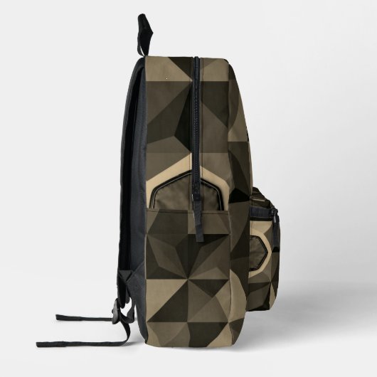 Sac À Dos Imprimé Crystal Blue Low‑Poly Geometric Backpack (Gauche)