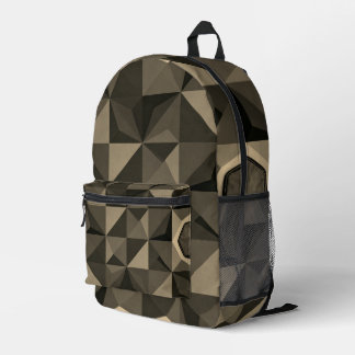 Sac À Dos Imprimé Crystal Blue Low‑Poly Geometric Backpack
