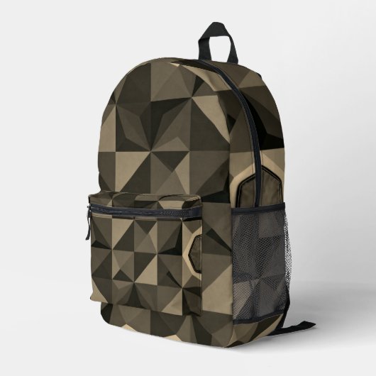 Sac À Dos Imprimé Crystal Blue Low‑Poly Geometric Backpack (Coin arrière droit)