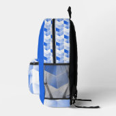 Sac À Dos Imprimé Cubes Bleus Amusants, Personnalisation Perturbée (Droite)