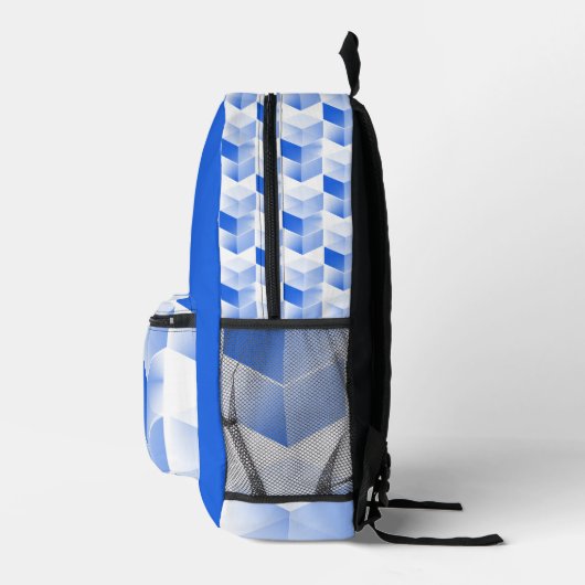 Sac À Dos Imprimé Cubes Bleus Amusants, Personnalisation Perturbée (Droite)
