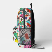 Sac À Dos Imprimé Cubisme moderne Abstrait Artsy Femme Visages (Droite)