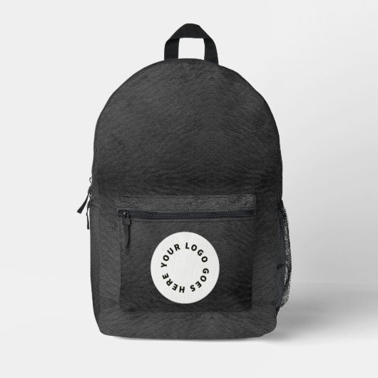 Sac À Dos Imprimé Cuir noir Faux avec logo (Recto)