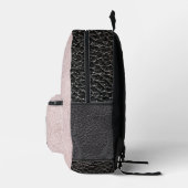 Sac À Dos Imprimé Cuir rose et noir aspect monogramme (Droite)