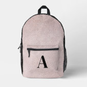 Sac À Dos Imprimé Cuir rose et noir aspect monogramme (Recto)