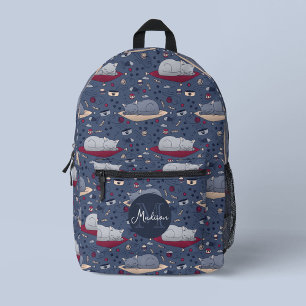 Sac À Dos Imprimé Cuisine & Cosy Sleepy Cat Dreams Motif & Monogram