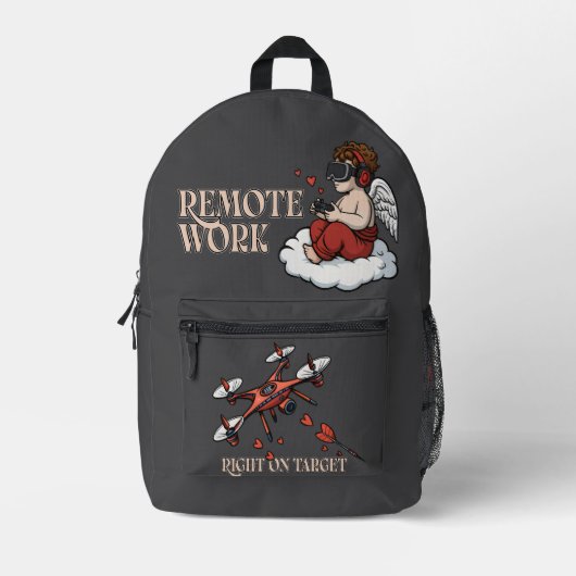Sac À Dos Imprimé Cupid Remote Work, Valentine's Day (Recto)