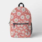 Sac À Dos Imprimé Custom Wavy Pink Daisies (Recto)