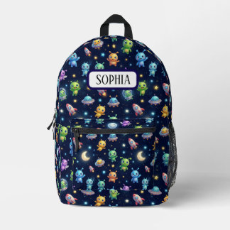 Sac À Dos Imprimé Cute Alien Galaxy Pattern Backpack