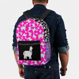 Sac À Dos Imprimé Cute Alpacas avec parties scintillant bulles fleur