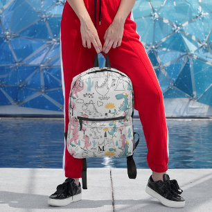 Sac À Dos Imprimé Cute Aquarelle Dinosaures Design Motif Personnalis