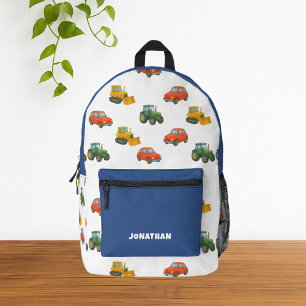 Sac À Dos Imprimé Cute Aquarelle Petit Garçon Véhicules Motif