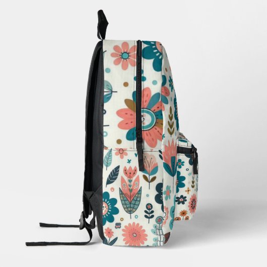 Sac À Dos Imprimé Cute Boho Feuilles et fleurs (Gauche)