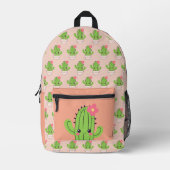 Sac À Dos Imprimé Cute Cactus rose Peach (Recto)